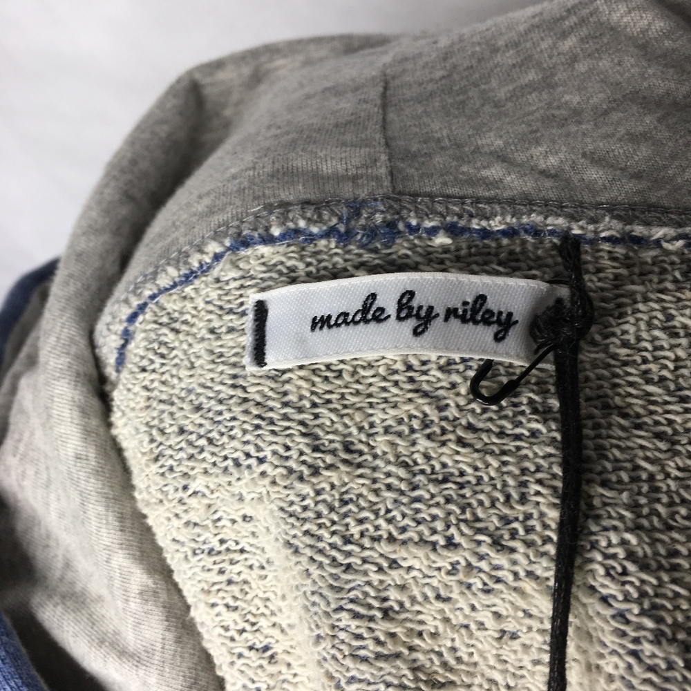 Made By Riley Blue Varsity 'R' Hooded Sweatshirt - Picture 5 of 6